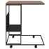 Mesa auxiliar con ruedas madera ingeniería negra 55x36x63,5