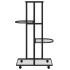 Soporte para flores 4 alturas y ruedas hierro negro 44x23x80
