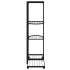Soporte para flores 4 alturas y ruedas hierro negro 44x23x80