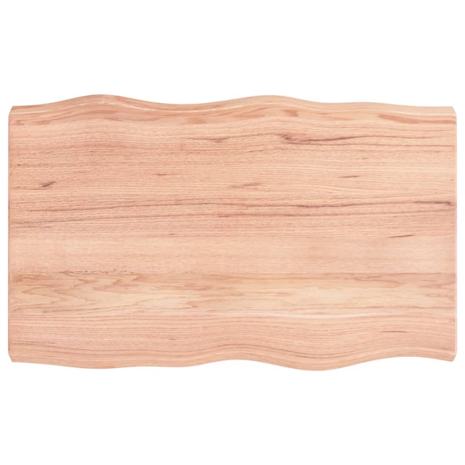 Tablero mesa madera tratada borde natural marrón 80x50x(2-6)