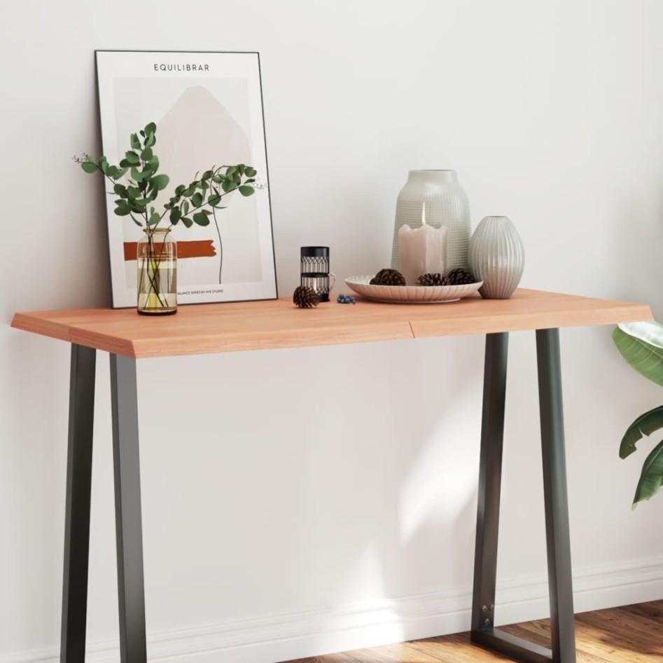 Tablero mesa madera tratada borde natural marrón