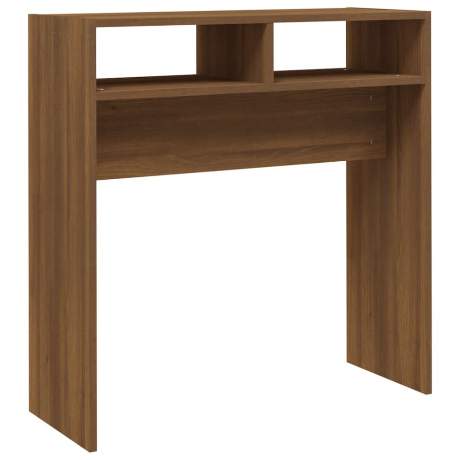 Mesa consola madera contrachapada roble marrón 78x30x80