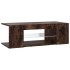 Mueble de TV con luces LED color roble ahumado 90x39x30