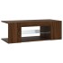 Mueble de TV con luces LED color roble marrón 90x39x30