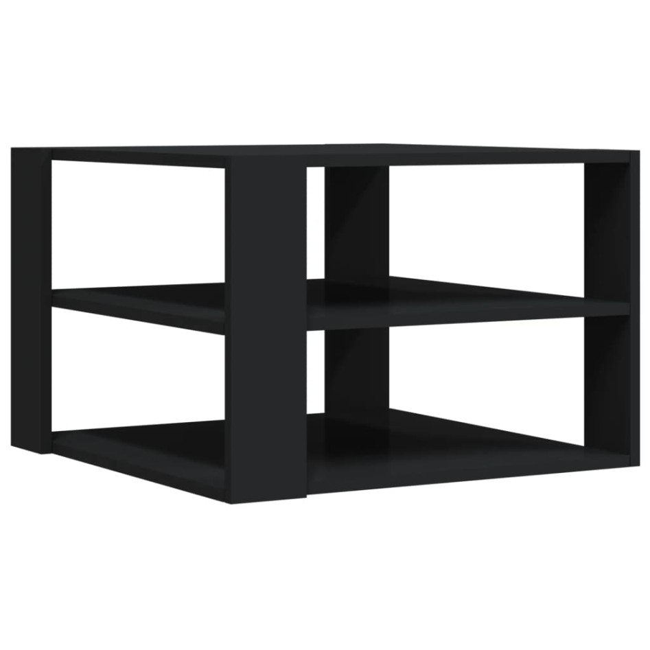 Mesa de centro madera de ingeniería negro 59,5x59,5x40