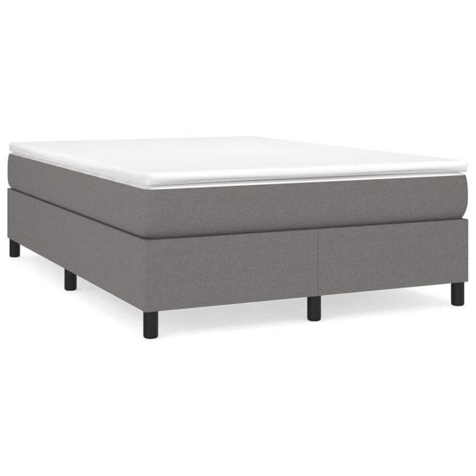 Estructura de cama box spring tela gris oscuro 140x200