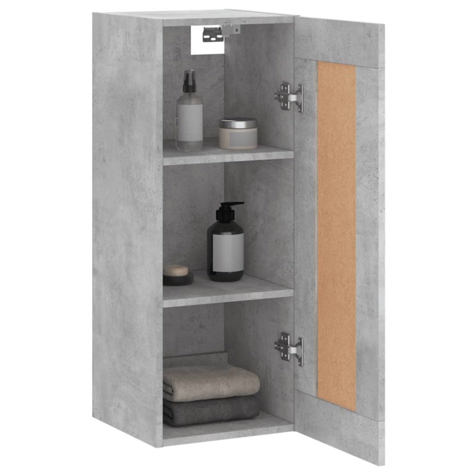 Armario de pared madera ingeniería gris hormigón 34,5x34x90