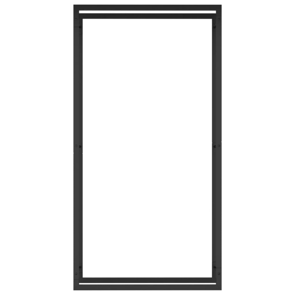 Leñero de acero negro mate 80x28x154