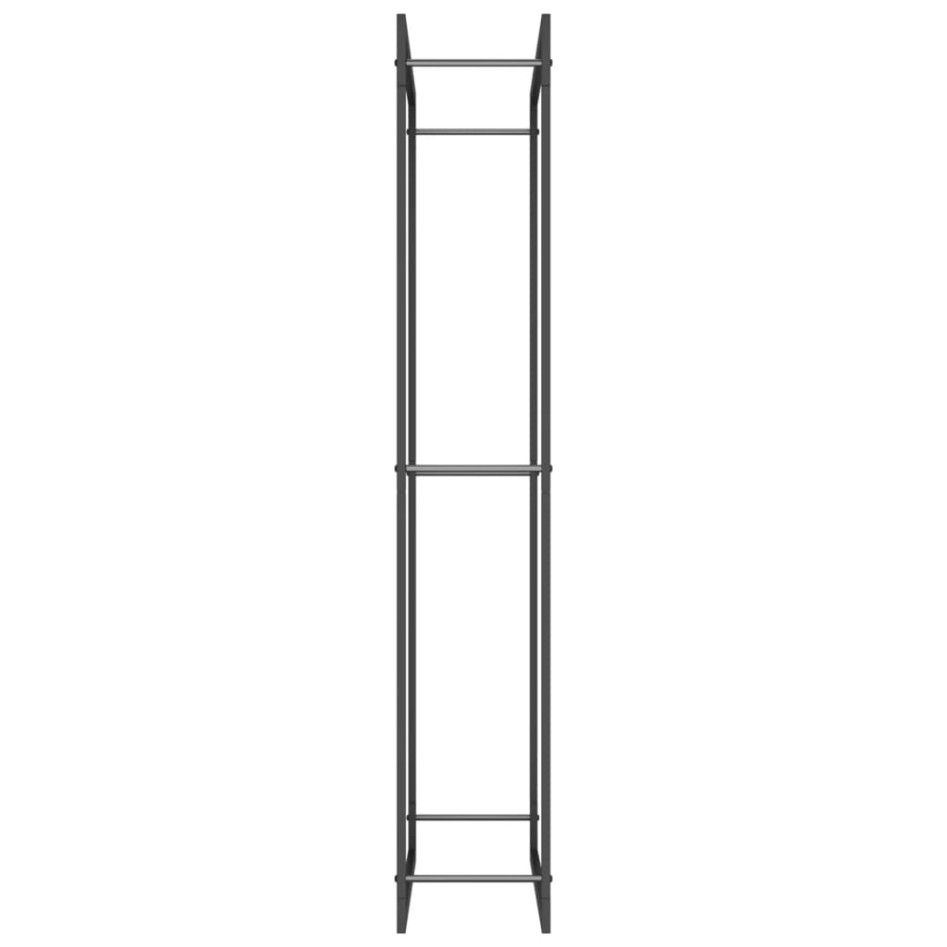 Leñero de acero negro mate 80x28x154