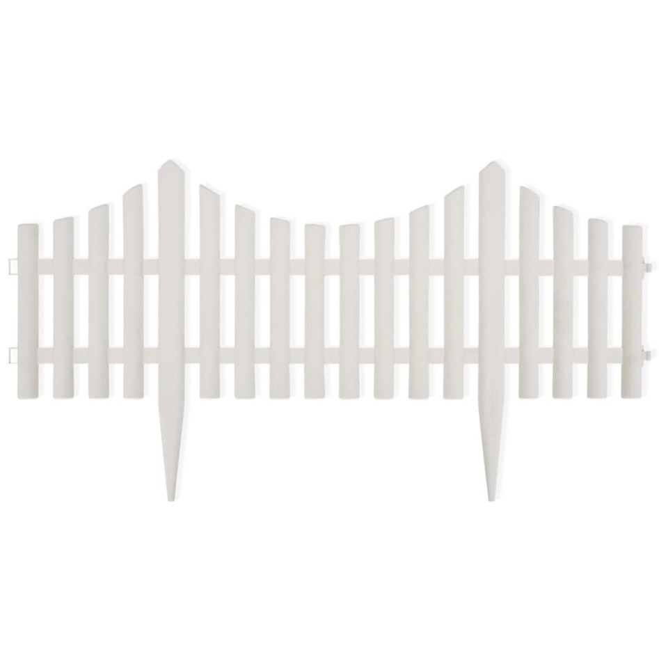 Borde divisor de césped blanco 17 piezas / 10