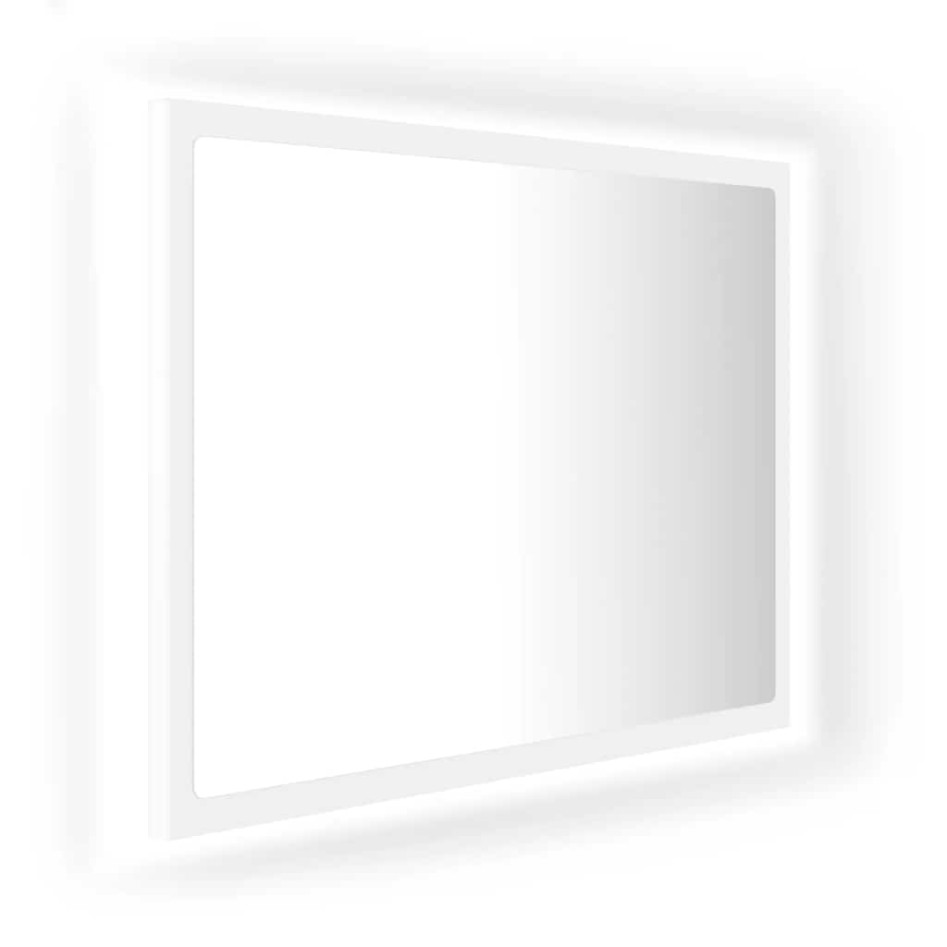 Espejo de baño LED acrílico blanco 60x8,5x37