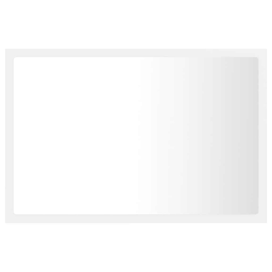 Espejo de baño LED acrílico blanco 60x8,5x37