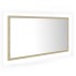 Espejo de baño LED acrílico color roble Sonoma 90x8,5x37