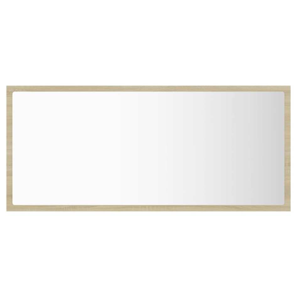 Espejo de baño LED acrílico color roble Sonoma 90x8,5x37