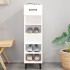 Mueble zapatero madera contrachapada blanco brillo 30x35x105