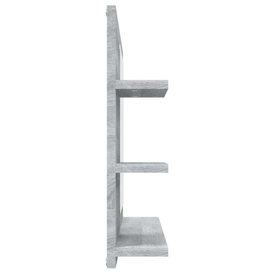 Espejo de baño madera contrachapada gris Sonoma 60x10,5x45