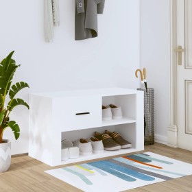 Mueble zapatero madera contrachapada blanco 80x35x45