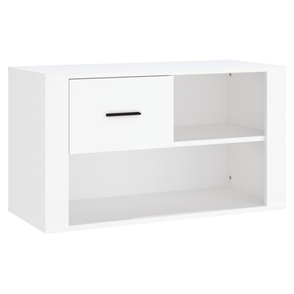Mueble zapatero madera contrachapada blanco 80x35x45