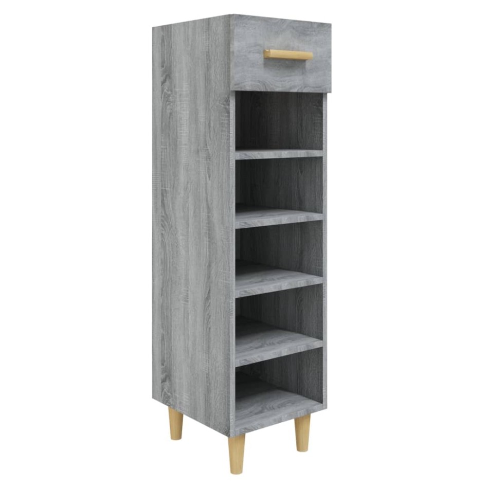 Mueble zapatero madera contrachapada gris Sonoma 30x35x105