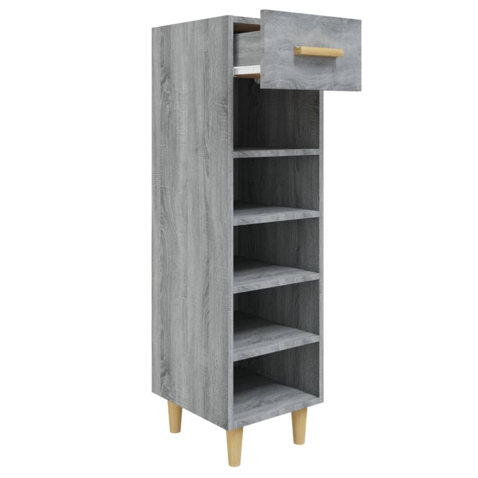 Mueble zapatero madera contrachapada gris Sonoma 30x35x105