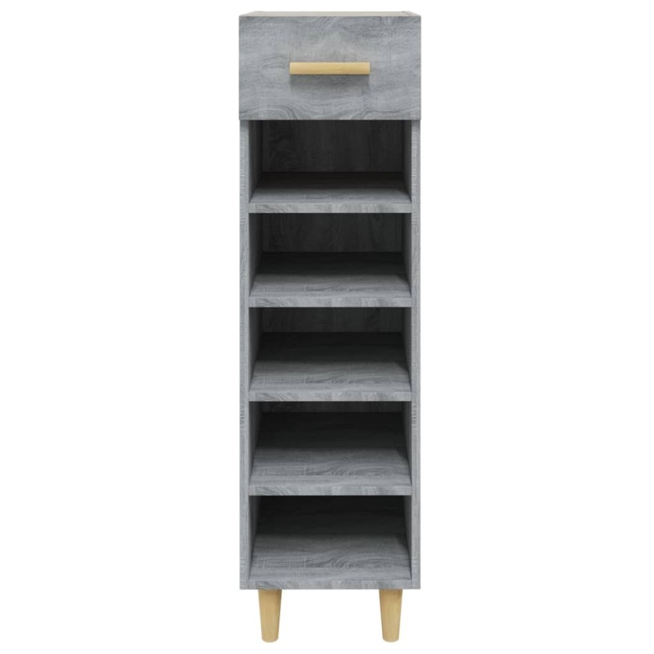 Mueble zapatero madera contrachapada gris Sonoma 30x35x105