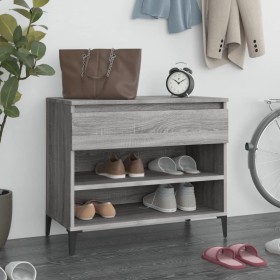 Mueble zapatero madera contrachapada gris Sonoma 70x36x60