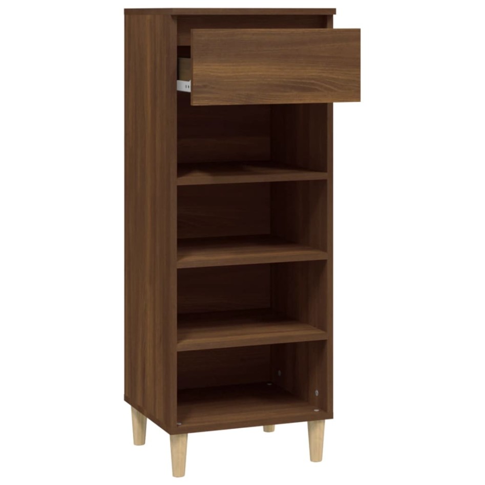 Mueble zapatero madera contrachapada roble marrón 40x36x105