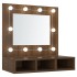 Mueble con espejo y LED marrón roble 60x31,5x62