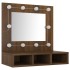 Mueble con espejo y LED marrón roble 60x31,5x62