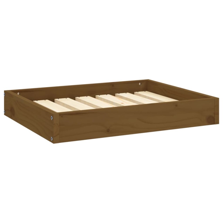Cama para perros madera maciza pino marrón miel 61,5x49x9