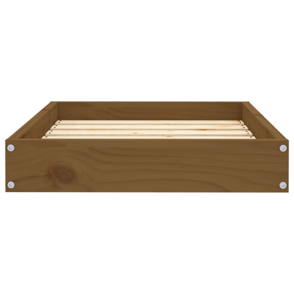 Cama para perros madera maciza pino marrón miel 61,5x49x9
