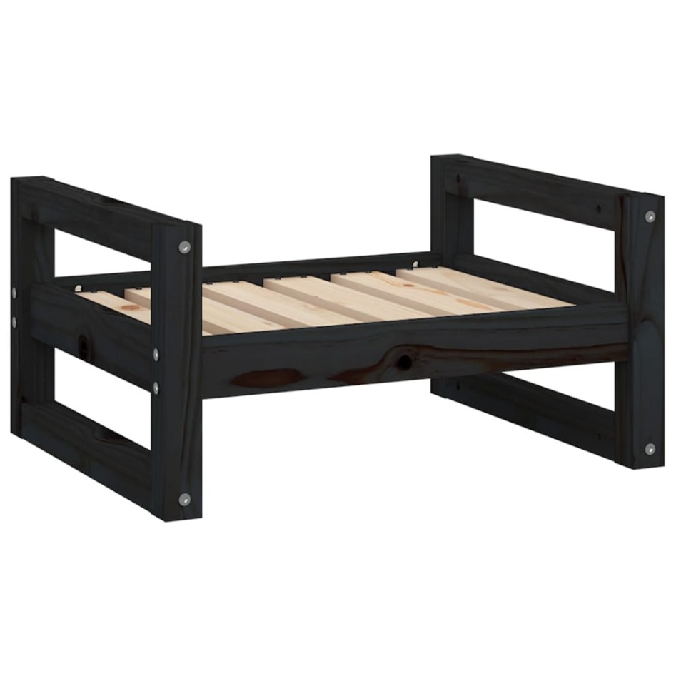 Cama para perros madera maciza de pino negro 55,5x45,5x28