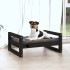 Cama para perros madera maciza de pino negro 55,5x45,5x28