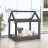 Cama para perros madera maciza de pino gris 71x55x70