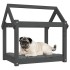 Cama para perros madera maciza de pino gris 71x55x70