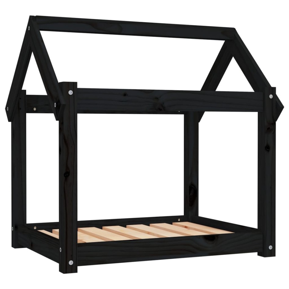 Cama para perros madera maciza de pino negro 71x55x70