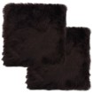 Cojines de sillas 2 uds piel de oveja auténtica marrón 40x40 cm