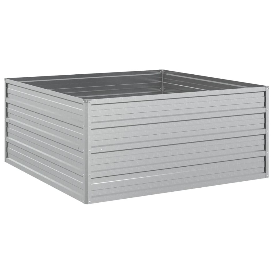 Arriate de acero galvanizado plateado 100x100x45