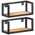 Estantes de pared 2 unidades 40 cm madera de mango