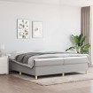 Estructura de cama box spring tela gris claro 200x200 cm