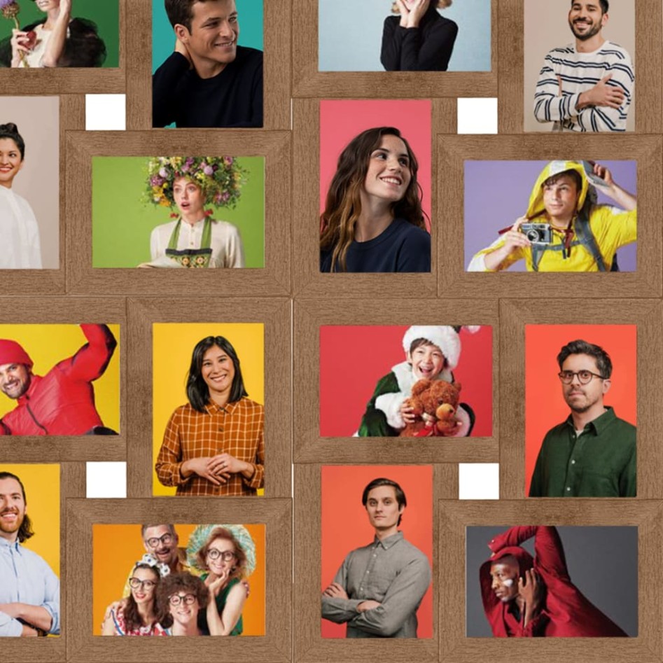 Marco collage para fotos 24x(10x15 cm) marrón claro