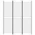 Biombo divisor de 3 paneles de tela blanco 150x180