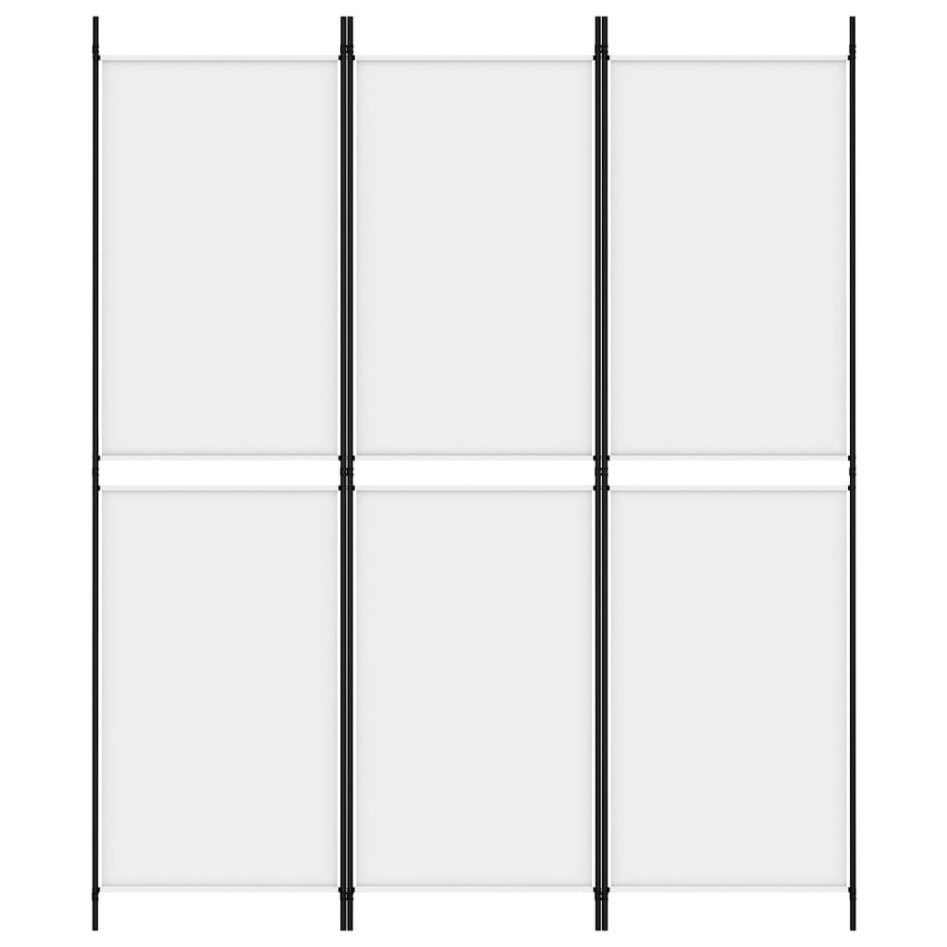 Biombo divisor de 3 paneles de tela blanco 150x180