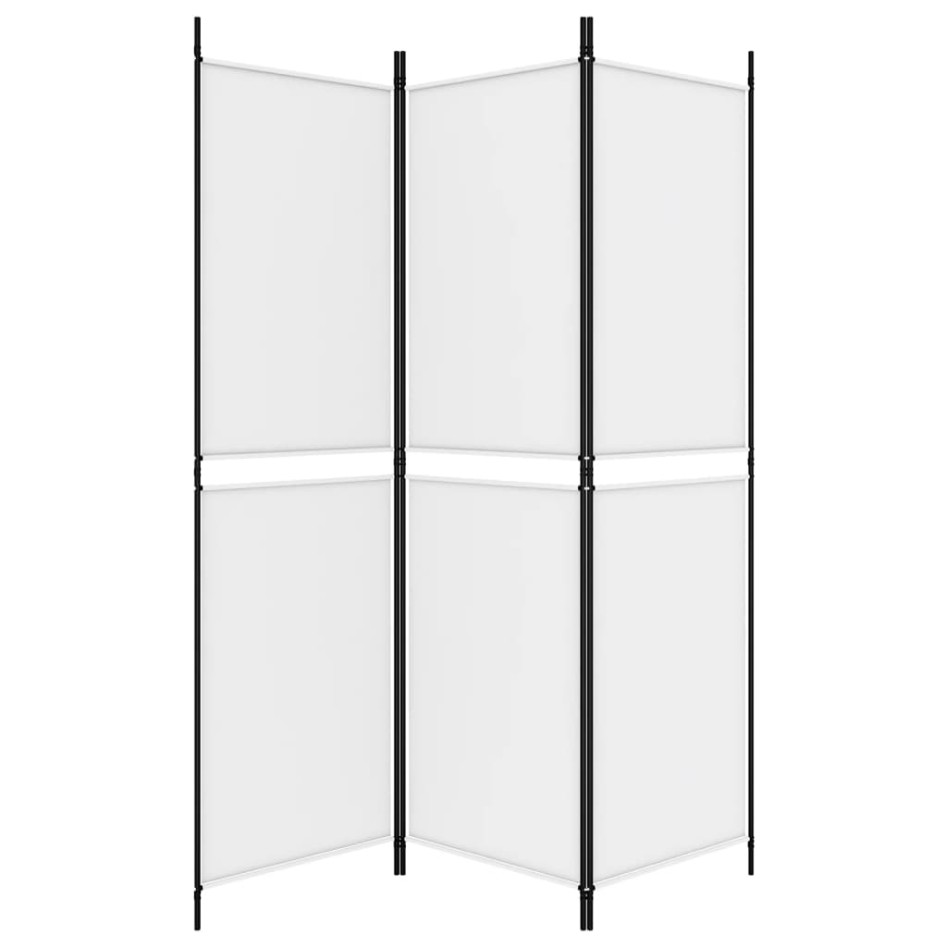 Biombo divisor de 3 paneles de tela blanco 150x180