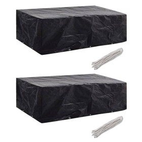 Funda de muebles de jardín 2 uds set ratán 8 personas 10