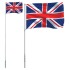 Mástil y bandera de Reino Unido aluminio 5,55