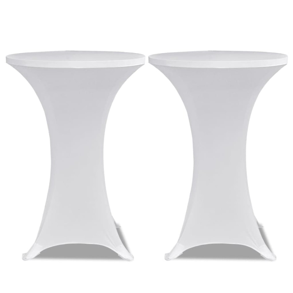 Mantel elástico para mesa alta 4 unidades blanco Ø60