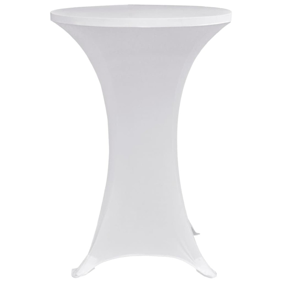 Mantel elástico para mesa alta 4 unidades blanco Ø60