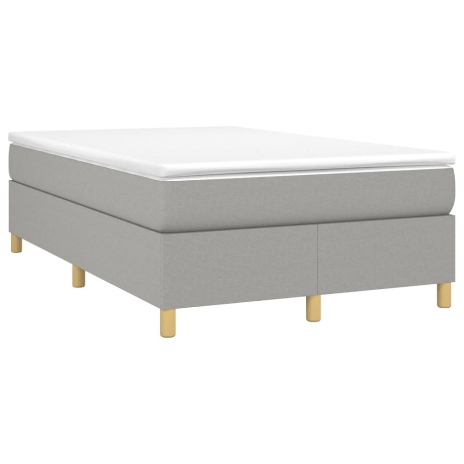 Estructura de cama box spring tela gris claro 120x200
