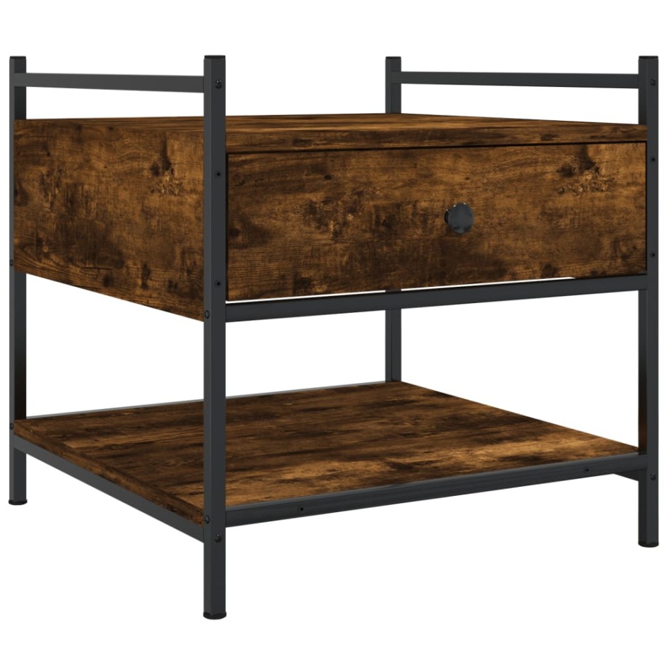 Mesa de centro madera de ingeniería roble ahumado 50x50x50